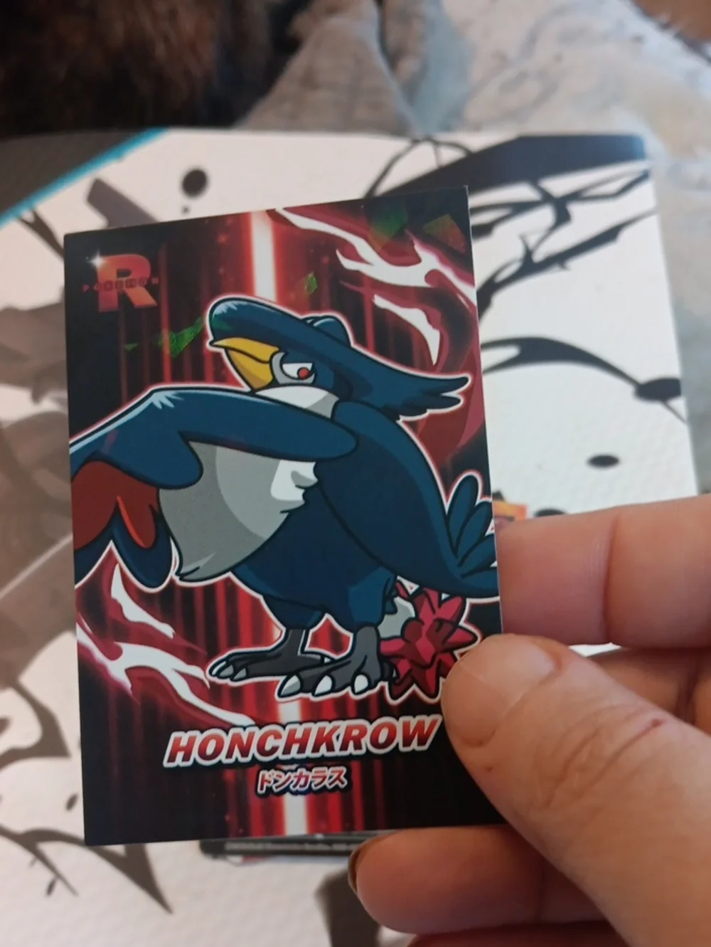 Pokemon Honchkrow Trading Card - Blue, Red, White